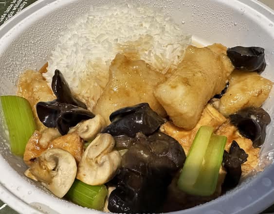 Deep-Fried Tofu & Fish Filet on Rice 斑腩豆腐飯